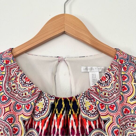 London Times Multicoloured Medallion Pattern Sleeveless Maxi Dress - Picture 9 of 13